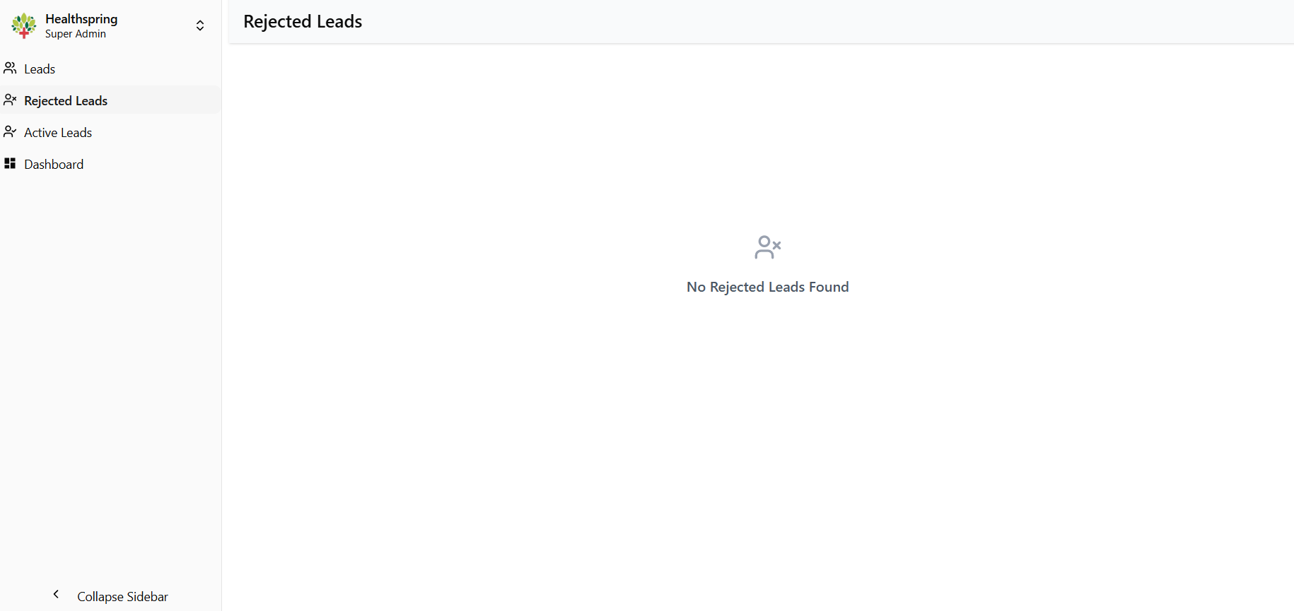 Manage Rejected Leads